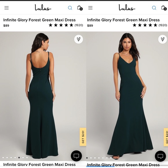 Lulu’s Infinite Glory Forest Green Maxi Dress - Picture 1 of 4